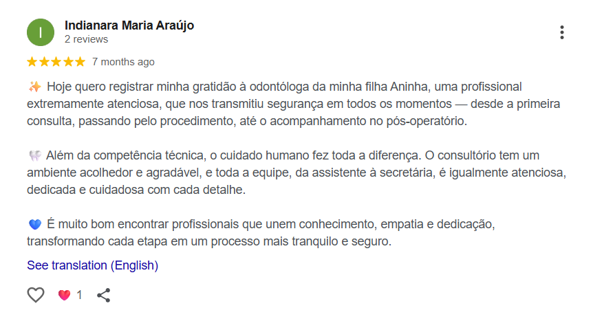 Depoimento de paciente da Dra. Camila Lins